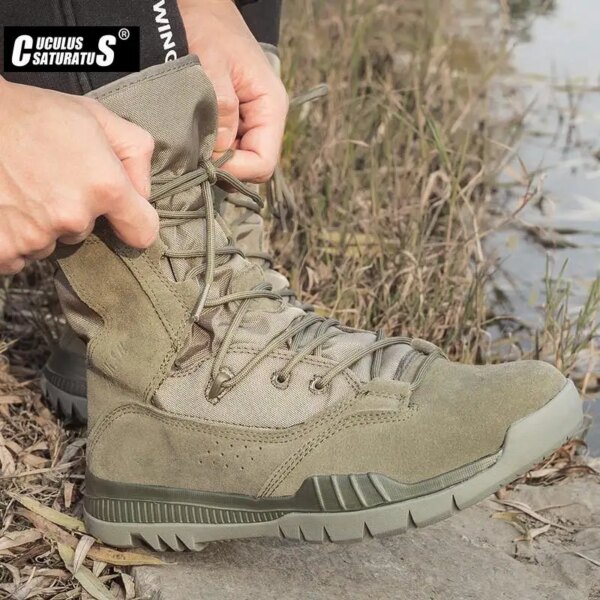 Bottes militaires pour hommes, chaussures de Combat tactique en daim pour l'extérieur – Image 2