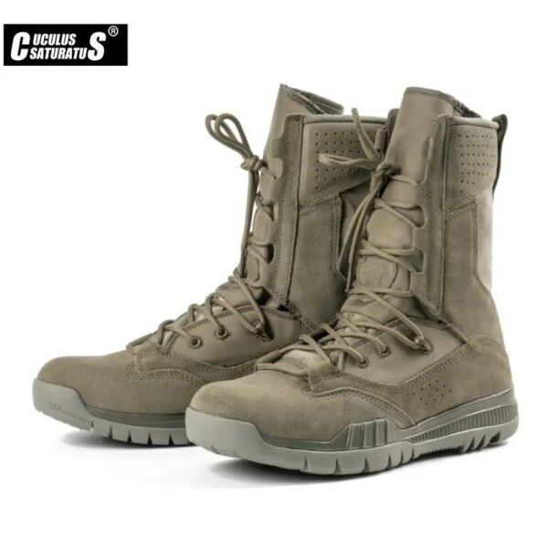 Bottes militaires pour hommes, chaussures de Combat tactique en daim pour l'extérieur