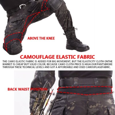 Dultee-Chemise et pantalon de camouflage militaire Airsoft, vêtements de chasse, uniforme multi-poches imperméable