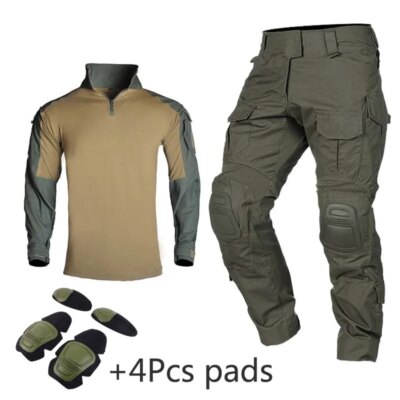 Dultee-Chemise et pantalon de camouflage militaire Airsoft, vêtements de chasse, uniforme multi-poches imperméable