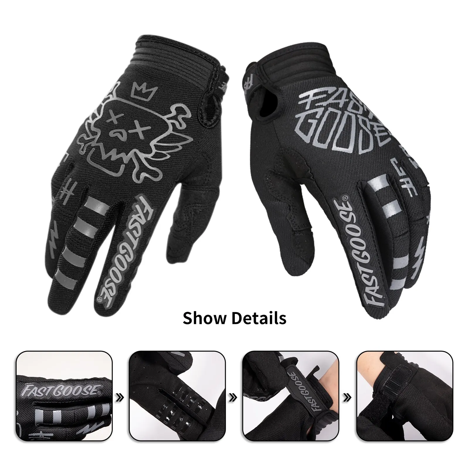 Gants de course à écran tactile, gants de vélo de motocross, gants de vélo de montagne VTT, gants de sécurité de moto, gants de vélo de sport, nouveaux doigts complets – Image 2