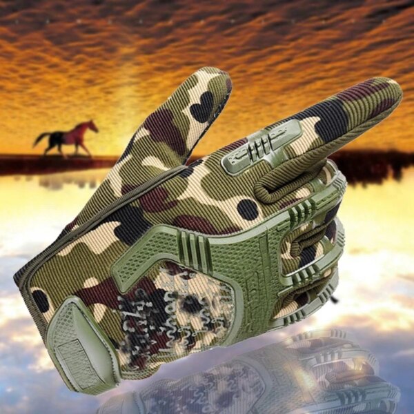 Gants militaires tactiques, demi-doigt Paintball Airsoft Shot Combat antidérapant pour hommes, gants de vélo complets, équipement de protection – Image 3