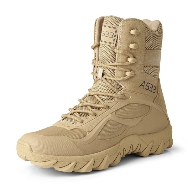 Bottes militaires en cuir pour hommes, chaussures de marque de haute qualité