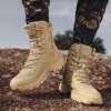 Bottes militaires en cuir pour hommes, chaussures de marque de haute qualité