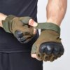 Gants militaires tactiques de plein air sans doigts, jointures dures, Paintball Airsoft, Combat de chasse, randonnée, mitaines militaires