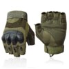 Gants militaires tactiques de plein air sans doigts, jointures dures, Paintball Airsoft, Combat de chasse, randonnée, mitaines militaires