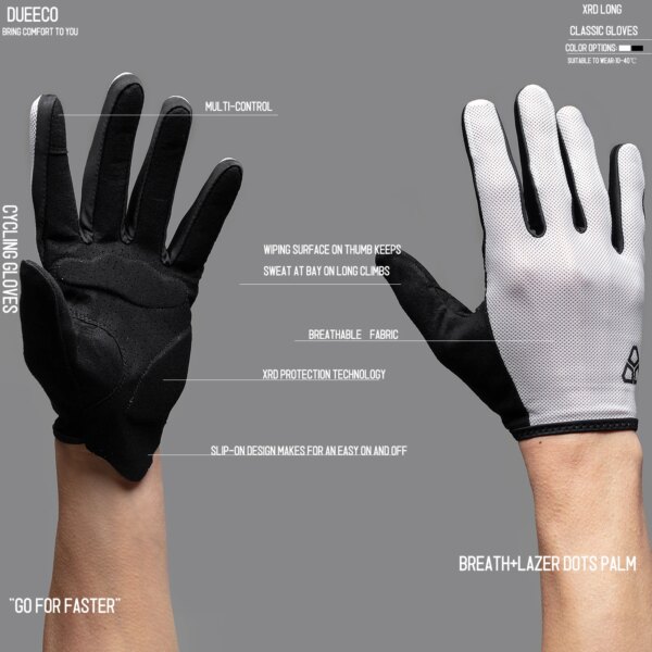 DUEECO gants de cyclisme à doigt complet, gants de vélo, gants de vélo de montagne-XRD rembourré avec des gants de vtt antidérapants absorbant les chocs – Image 4