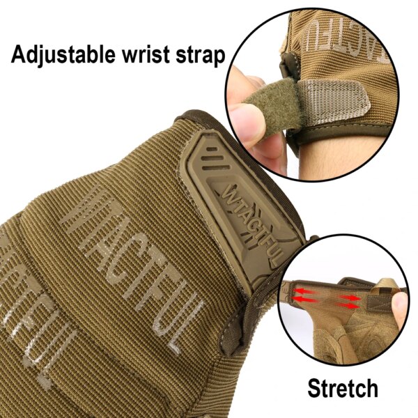 Gants tactiques de plein air, entraînement militaire, Sport de l'armée, vélo escalade, tir, chasse, équitation, cyclisme, mitaines moto vtt antidérapantes travail à doigt complet – Image 4