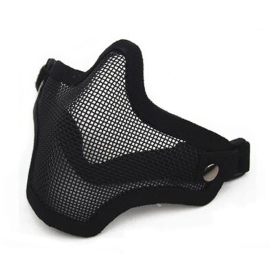 24882-7178c8.jpg Masque demi-visage tĂȘte de mort en maille mĂ©tallique, accessoires de chasse militaires de l'armĂ©e, masques infĂ©rieurs Airsoft Paintball