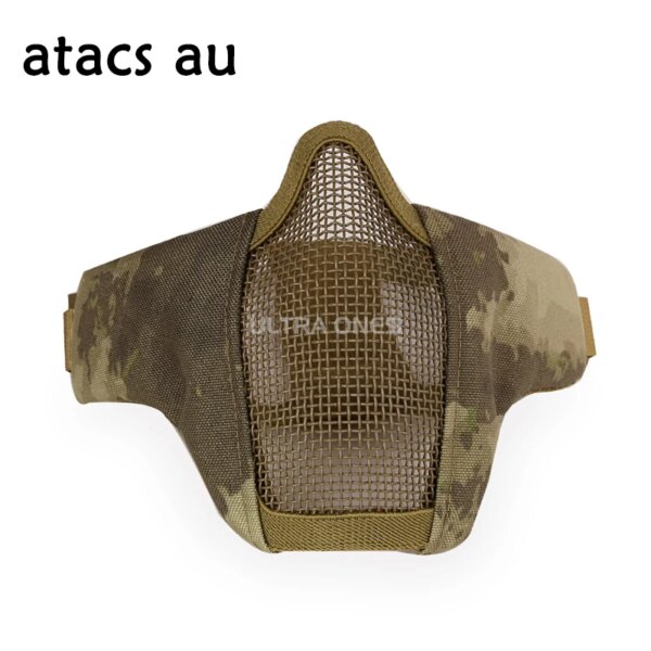 Masque facial en maille d'acier à faible teneur en carbone pour airsoft, respirant, protecteur, tir au paintball, CS Wargame, masque facial DulHalf
