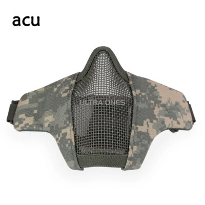 Masque facial en maille d'acier à faible teneur en carbone pour airsoft, respirant, protecteur, tir au paintball, CS Wargame, masque facial DulHalf