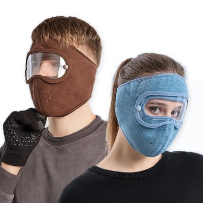 Chapeau Masqué Chaud pour Homme et Femme, Unisexe, Masque Facial en Daim, Coupe-Vent, Haute Définition, Masque Anti-FOG, Bonnets de Ski