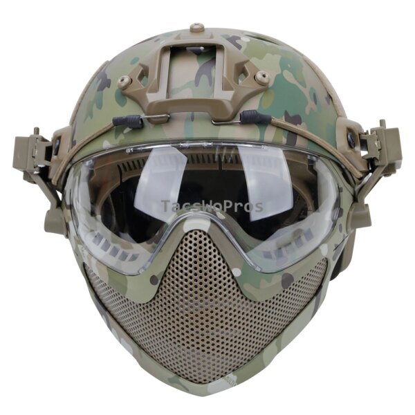 Casque de tir militaire avec masque, protection entièrement couverte, casque de paintball Airsoft, casques de skip de l'armée – Image 3