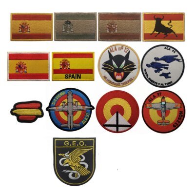 25119-5f2512.jpg Patchs Brodés de Pays d'Espagne, Emblème de l'Armée Militaire, Accessoire à Crochet et Boucle, Sensation Nationale, 8cm