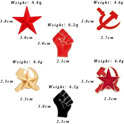Broches rétro soviétique, rouge, pour défense de la révolution, en émail, étoile, faucille, marteau, Badge, chapeau, uniforme, bijoux