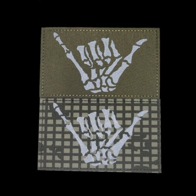 Badge d'identification IR de crâne, Badge phosphorescent, boucle et crochet, squelette, Camouflage, brassard militaire
