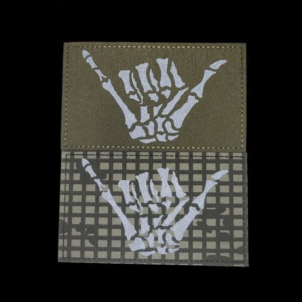 Badge d'identification IR de crâne, Badge phosphorescent, boucle et crochet, squelette, Camouflage, brassard militaire