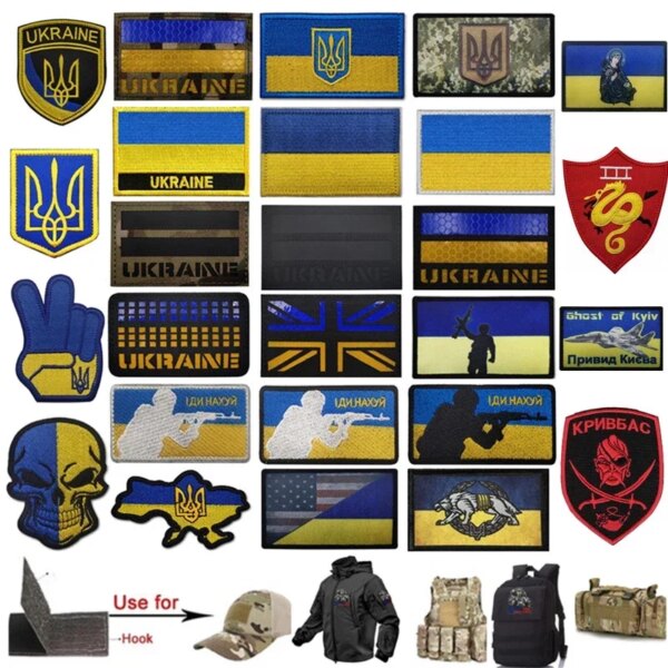 Patchs d'insignes brodés de salle de bain, 21e emblème national, forme de bouclier, sensation Dulukr, patch de casquettes, vêtements décoratifs, Ukraine, OK