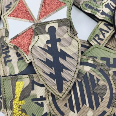 Écusson brodé des chevaliers des templiers aéroportés des Rangers des forces spéciales, crâne croisé, sensation de doigt du Chili, insigne DulClothes