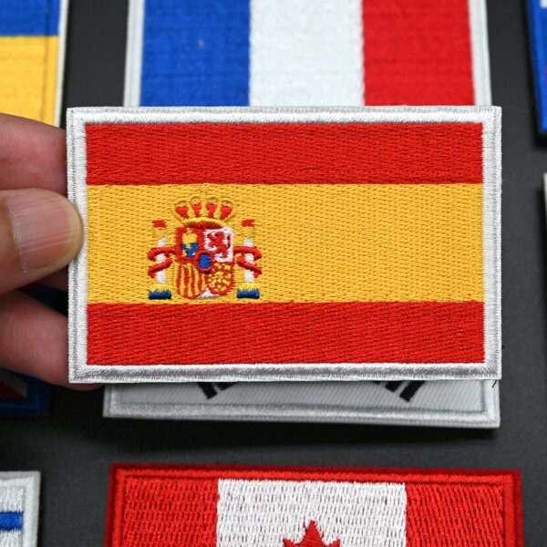 Patch de broderie drapeau Europe russe espagne Suisse France patchs tactiques à crochet et boucle pour sacs à dos vêtements patchs de couture de l'armée militaire Badge – Image 5