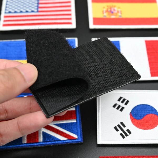 Patch de broderie drapeau Europe russe espagne Suisse France patchs tactiques à crochet et boucle pour sacs à dos vêtements patchs de couture de l'armée militaire Badge – Image 2