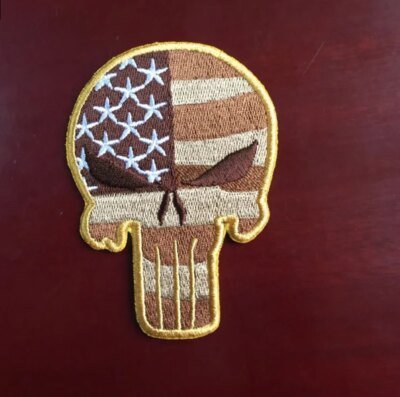 Patch punisseur brodé USA Feel Skull Moral Danemark ge, Military CamSolomon Hook and Loop DulStickers for Army Skip Uniforms