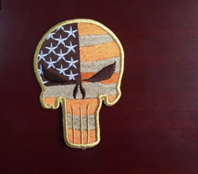 Patch punisseur brodé USA Feel Skull Moral Danemark ge, Military CamSolomon Hook and Loop DulStickers for Army Skip Uniforms