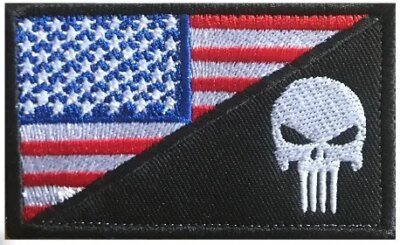 Patch punisseur brodé USA Feel Skull Moral Danemark ge, Military CamSolomon Hook and Loop DulStickers for Army Skip Uniforms