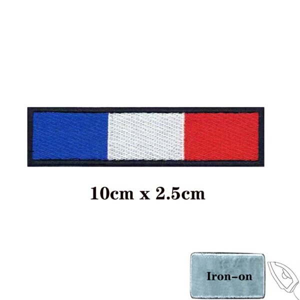 Brassard brodé au toucher national de la France, crochet et boucle, badge brodé au fer à repasser, gril, bande morale militaire, 1PC
