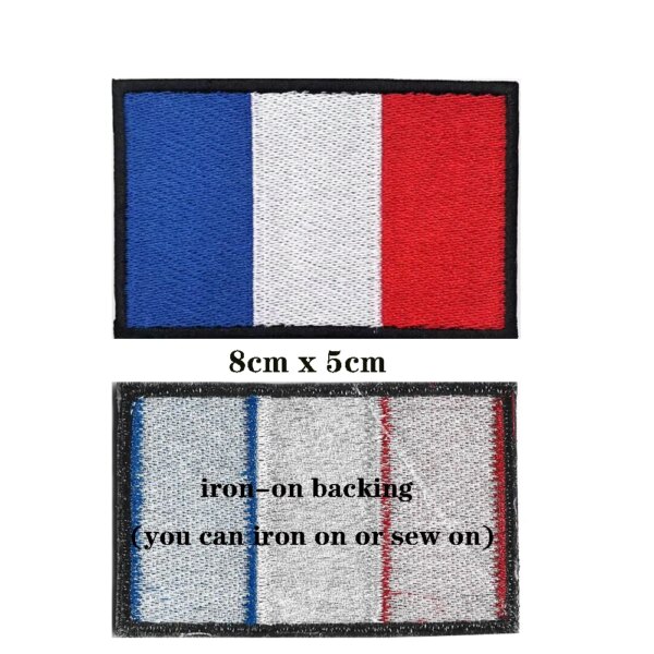 Brassard brodé au toucher national de la France, crochet et boucle, badge brodé au fer à repasser, gril, bande morale militaire, 1PC