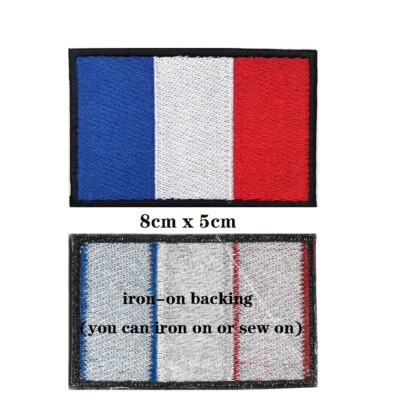 26003-7ddd5f.jpg Brassard brodé au toucher national de la France, crochet et boucle, badge brodé au fer à repasser, gril, bande morale militaire, 1PC