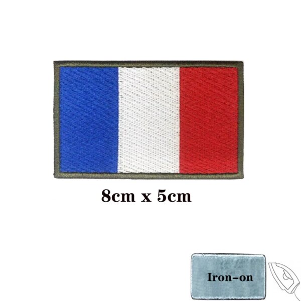 Brassard brodé au toucher national de la France, crochet et boucle, badge brodé au fer à repasser, gril, bande morale militaire, 1PC