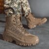 Botte tactique militaires en cuir imperméable pour homme