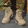 Botte tactique militaires en cuir imperméable pour homme