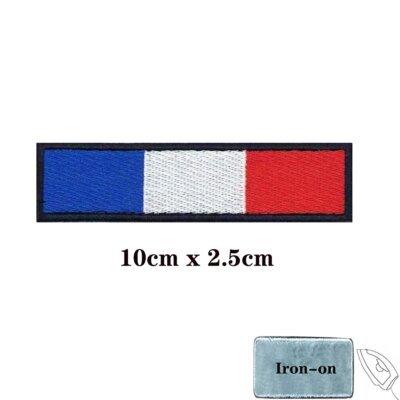Brassard brodé au toucher national de la France, crochet et boucle, badge brodé au fer à repasser, gril, bande morale militaire, 1PC