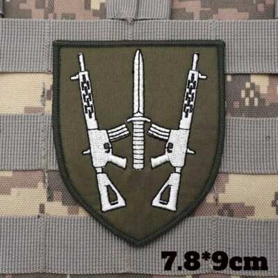 Patchs militaires brodés, insigne de sac à dos avec support à crochet pour vêtements