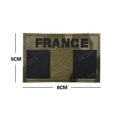 Patchs Brodés en PVC, Drapeaux Français, Emblème Militaire, Tête de Mort, Danemark ges en Caoutchouc