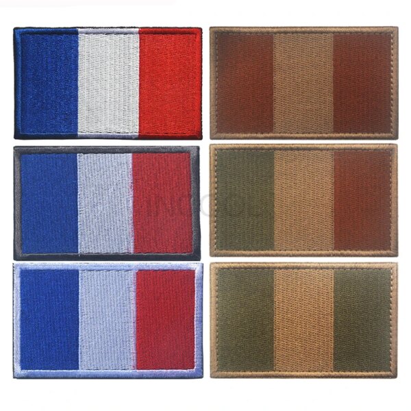 Patchs Brodés en PVC, Drapeaux Français, Emblème Militaire, Tête de Mort, Danemark ges en Caoutchouc – Image 3