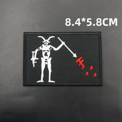 Insigne de sac à dos avec support à crochet pour vêtements, patchs brodés de soldats Black Blood Pirate, brassard