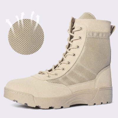 Bottes militaires tactiques en maille respirante pour homme