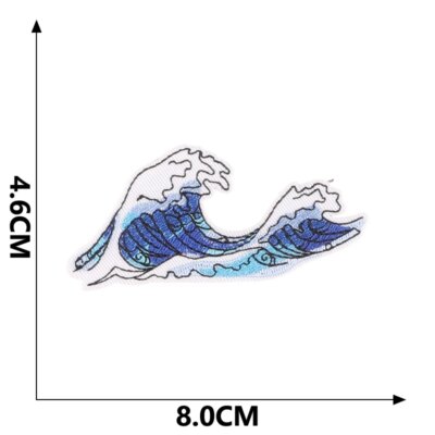 Patchs pour Vestes, Vêtements d'Extérieur, Vagues de Mer, Paysage Naturel, Baleine, Rayures, Fer sur Point Brodé, Bricolage, Styliste, Couture