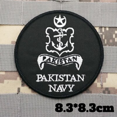 Patchs militaires brodés avec support à crochet pour vêtements, insigne de sac à dos, brassard de la marine saoudienne et pakistanaise