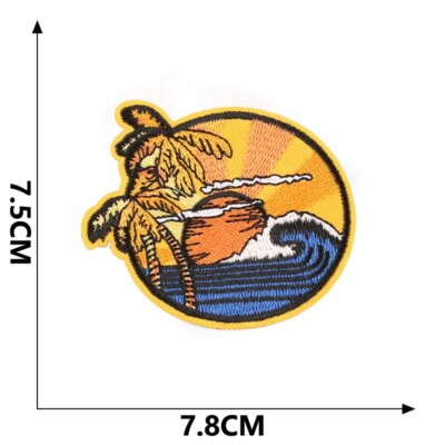 Patchs pour Vestes, Vêtements d'Extérieur, Vagues de Mer, Paysage Naturel, Baleine, Rayures, Fer sur Point Brodé, Bricolage, Styliste, Couture