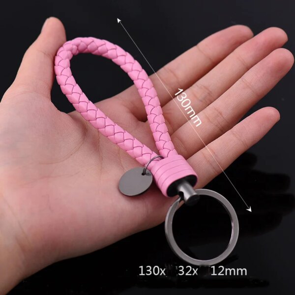 Nouveau porte-clés en corde tressée en acier au tungstène, porte-clés en cuir, pendentif de poupée fait à la main, cadeau de fête, petits bijoux – Image 3