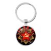 CCCP urss armée soviétique étoile rouge porte-clés verre Cabochon Art rond russe Badges LOGO pendentif porte-clés bijoux pour amis cadeau