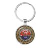 CCCP urss armée soviétique étoile rouge porte-clés verre Cabochon Art rond russe Badges LOGO pendentif porte-clés bijoux pour amis cadeau
