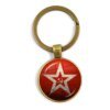 CCCP urss armée soviétique étoile rouge porte-clés verre Cabochon Art rond russe Badges LOGO pendentif porte-clés bijoux pour amis cadeau