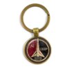 CCCP urss armée soviétique étoile rouge porte-clés verre Cabochon Art rond russe Badges LOGO pendentif porte-clés bijoux pour amis cadeau