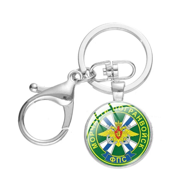 Porte-clés avec Cabochon en verre à motif artistique, porte-clés militaire, armée soviétique, troupes de la fédération de russie – Image 2