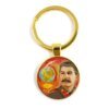 CCCP urss armée soviétique étoile rouge porte-clés verre Cabochon Art rond russe Badges LOGO pendentif porte-clés bijoux pour amis cadeau